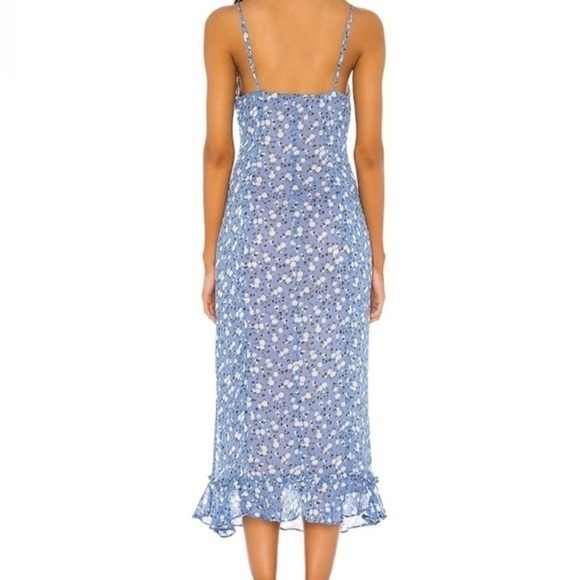 Majorelle Revolve Quincy Midi Dress Women’s Size XL Ruffle Floral‎ Blue Ditsy - Picture 3 of 11